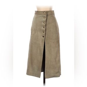 Understated Leather by Alyssa Miller Snap Up MIDI Skirt